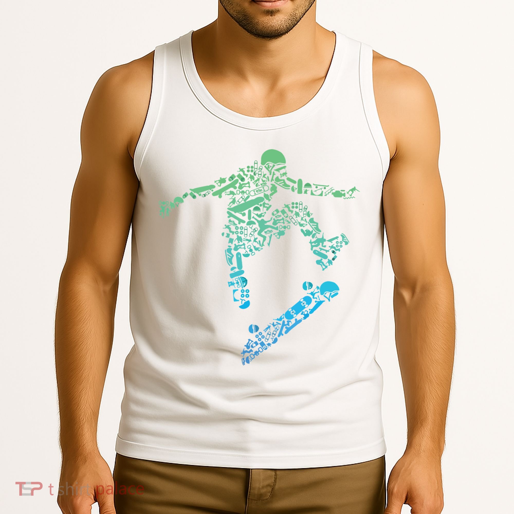 Skater Skateboarding Helmet Gear Skateboard Skateboarder Tank Top