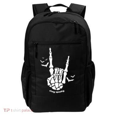 Stay Spooky Halloween Rock Skeleton Backpack