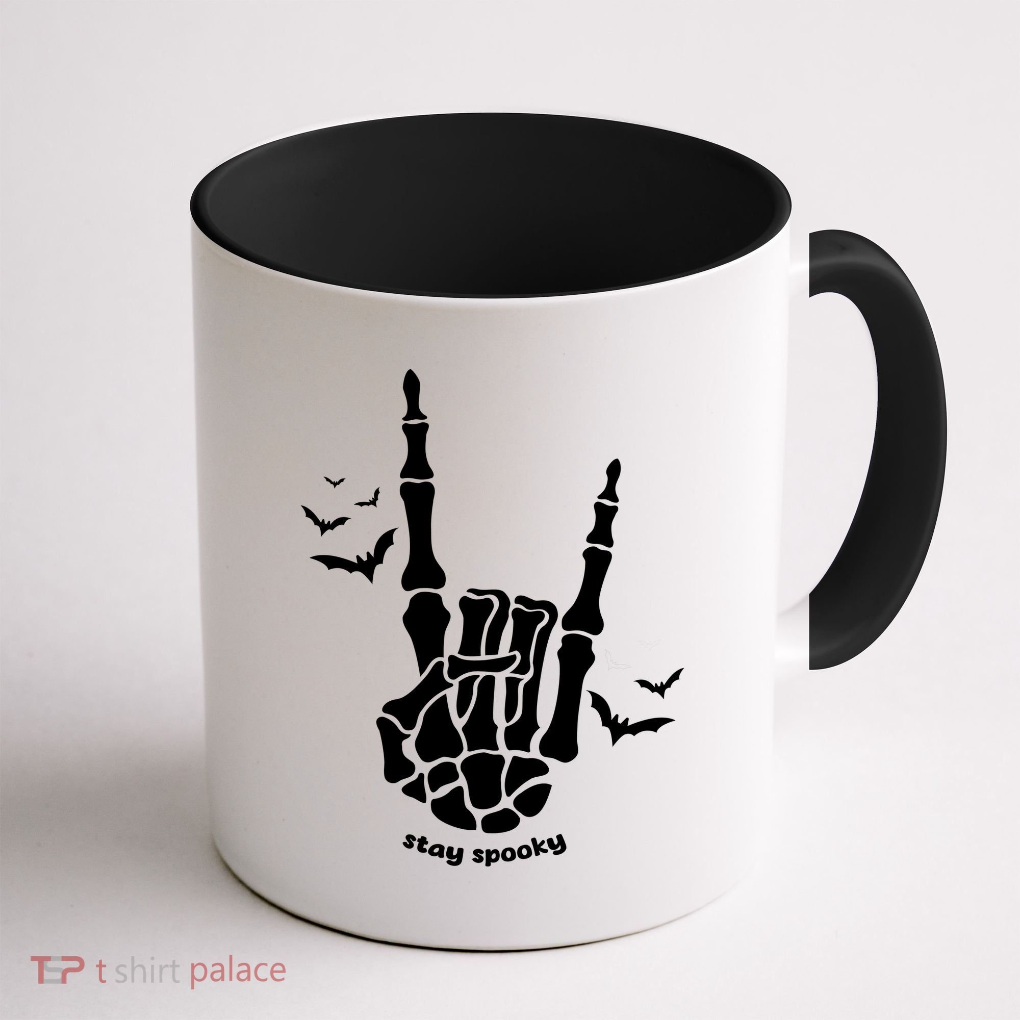 Stay Spooky Halloween Rock Skeleton Coffee Mug