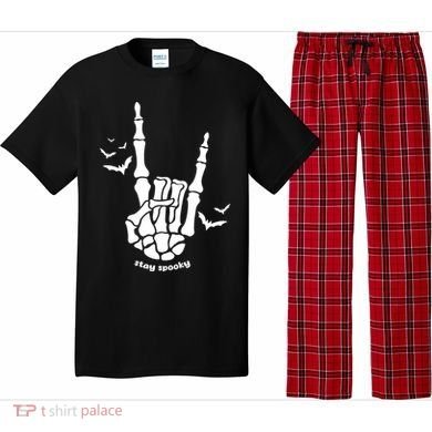 Stay Spooky Halloween Rock Skeleton Pajama Set