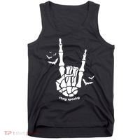 Stay Spooky Halloween Rock Skeleton Tank Top thumb 0