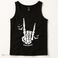 Stay Spooky Halloween Rock Skeleton Tank Top thumb 2
