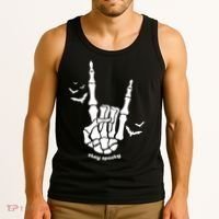 Stay Spooky Halloween Rock Skeleton Tank Top thumb 3
