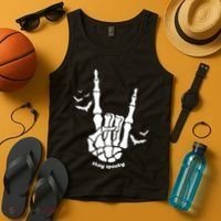 Stay Spooky Halloween Rock Skeleton Tank Top thumb 4