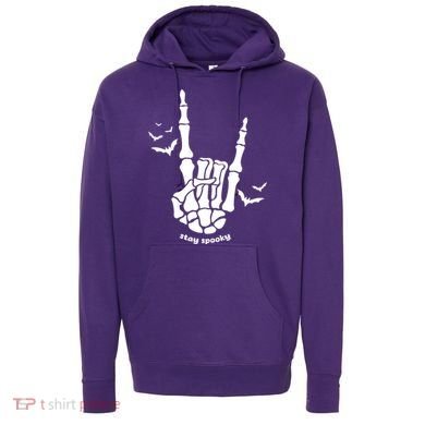 Stay Spooky Halloween Rock Skeleton Hoodie