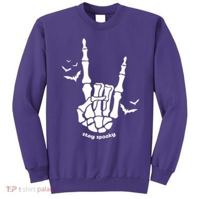 Stay Spooky Halloween Rock Skeleton Sweatshirt
