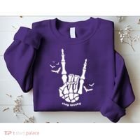Stay Spooky Halloween Rock Skeleton Sweatshirt thumb 2