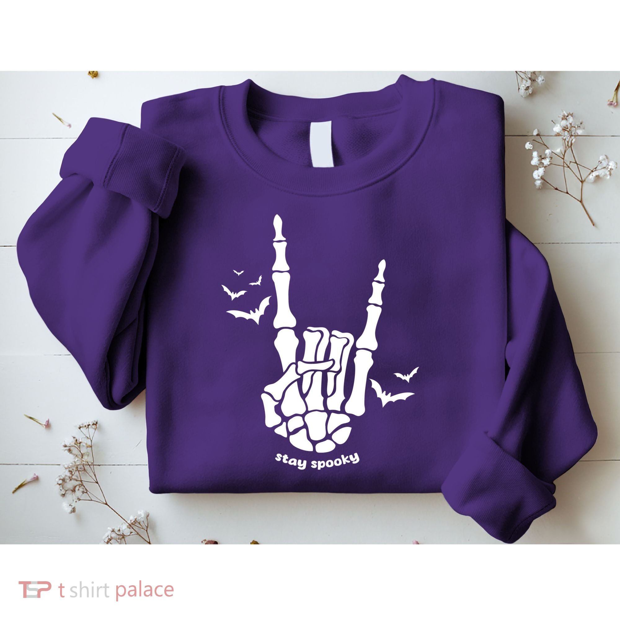 Stay Spooky Halloween Rock Skeleton Sweatshirt