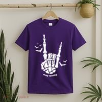 Stay Spooky Halloween Rock Skeleton T-Shirt thumb 2