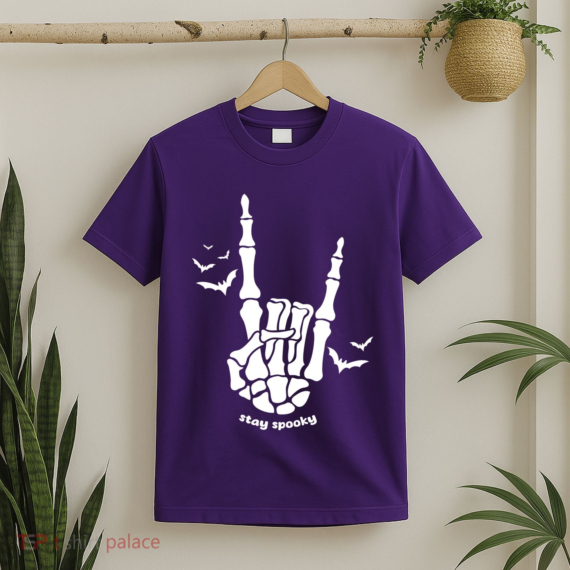 Stay Spooky Halloween Rock Skeleton T-Shirt
