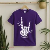 Stay Spooky Halloween Rock Skeleton T-Shirt thumb 2
