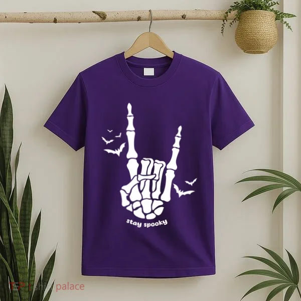Stay Spooky Halloween Rock Skeleton T-Shirt