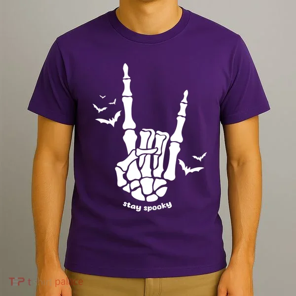 Stay Spooky Halloween Rock Skeleton T-Shirt