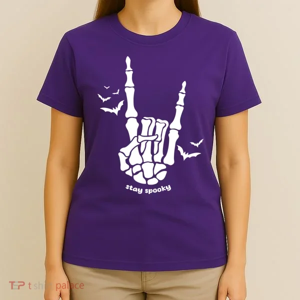Stay Spooky Halloween Rock Skeleton T-Shirt