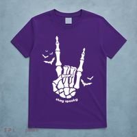 Stay Spooky Halloween Rock Skeleton T-Shirt thumb 5