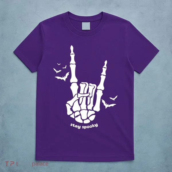 Stay Spooky Halloween Rock Skeleton T-Shirt