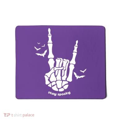 Stay Spooky Halloween Rock Skeleton Mousepad