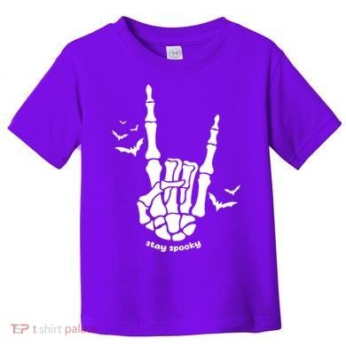 Stay Spooky Halloween Rock Skeleton Toddler T-Shirt