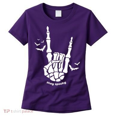 Stay Spooky Halloween Rock Skeleton Women's T-Shirt