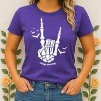 Stay Spooky Halloween Rock Skeleton Women's T-Shirt thumb 2
