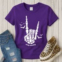 Stay Spooky Halloween Rock Skeleton Women's T-Shirt thumb 3