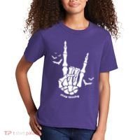 Stay Spooky Halloween Rock Skeleton Kids T-Shirt thumb 2