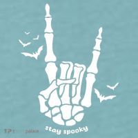 Stay Spooky Halloween Rock Skeleton Sueded Cloud Jersey T-Shirt thumb 2