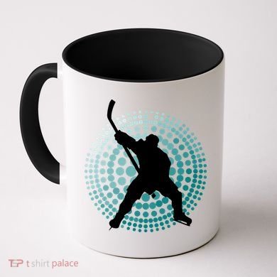 Slap Shot Hockey Lovers Spiral Design Coffee Mug