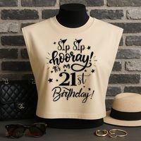 Sip Sip Hooray Its My 21st Birthday Women 21 Years Old Garment-Dyed Women's Muscle Tee thumb 3