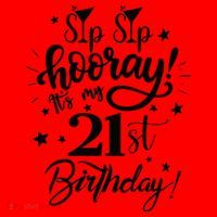 Sip Sip Hooray Its My 21st Birthday Women 21 Years Old Santa Hat thumb 1