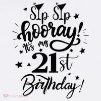 Sip Sip Hooray Its My 21st Birthday Women 21 Years Old Long Sleeve Shirt thumb 2