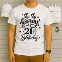Sip Sip Hooray Its My 21st Birthday Women 21 Years Old T-Shirt thumb 6