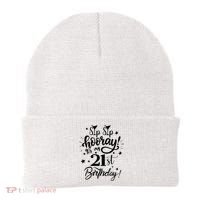 Sip Sip Hooray Its My 21st Birthday Women 21 Years Old Beanie thumb 0