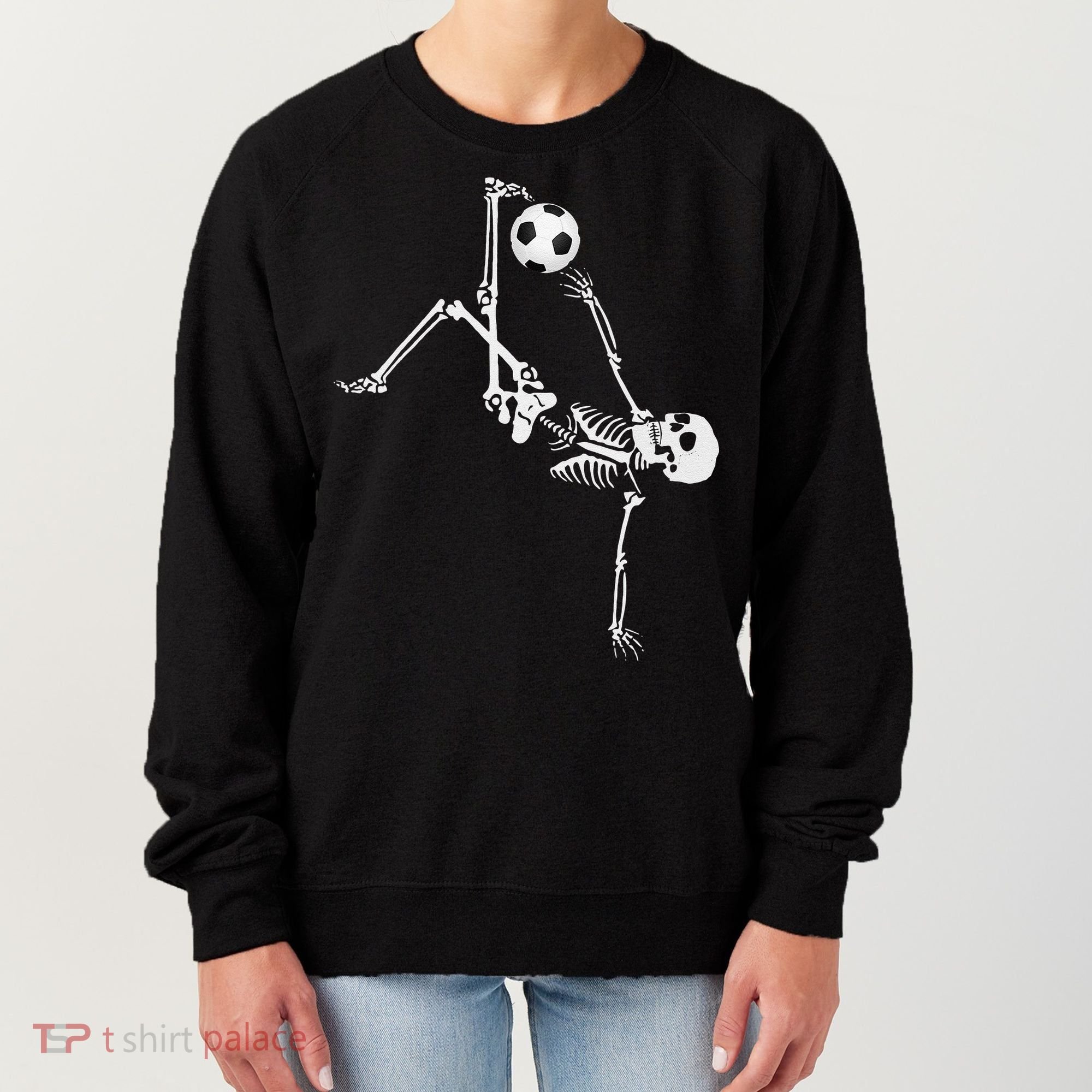Soccer Skeleton Halloween Soccer Bicycle Kick Women's Sweatshirt
