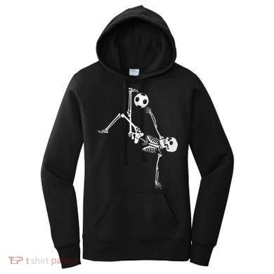 Soccer Skeleton Halloween Soccer Bicycle Kick Women's Hoodie