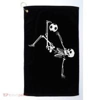 Soccer Skeleton Halloween Soccer Bicycle Kick Golf Towel thumb 0
