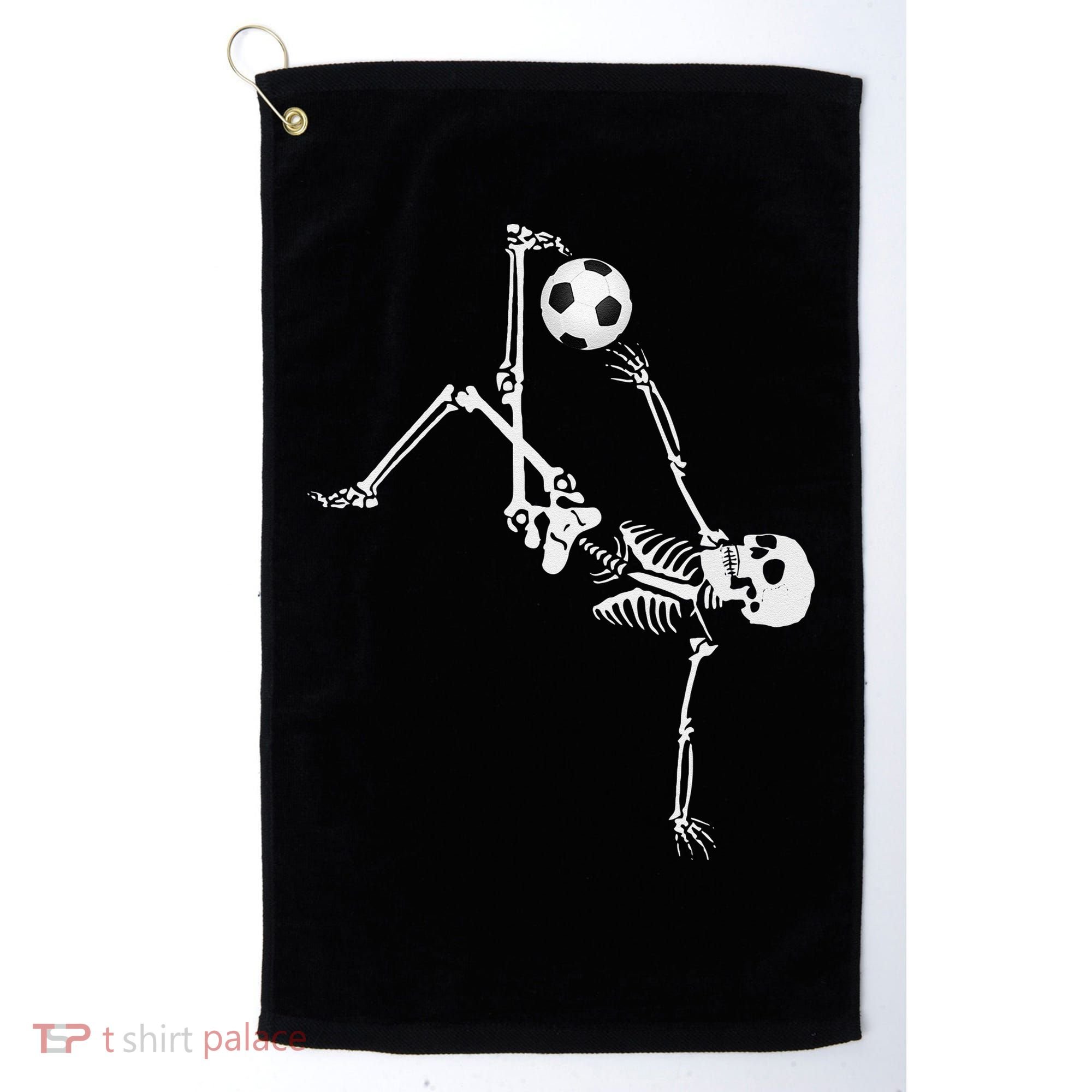 Soccer Skeleton Halloween Soccer Bicycle Kick Golf Towel