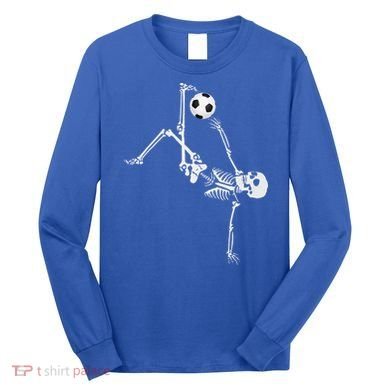 Soccer Skeleton Halloween Soccer Bicycle Kick Long Sleeve Shirt