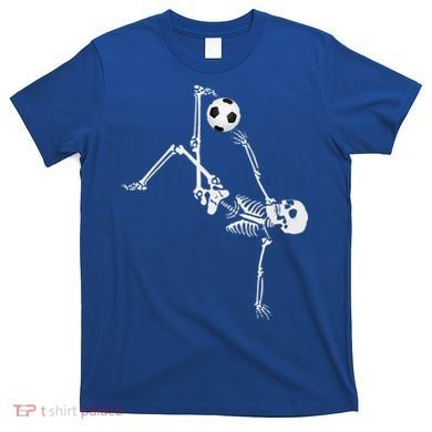 Soccer Skeleton Halloween Soccer Bicycle Kick T-Shirt