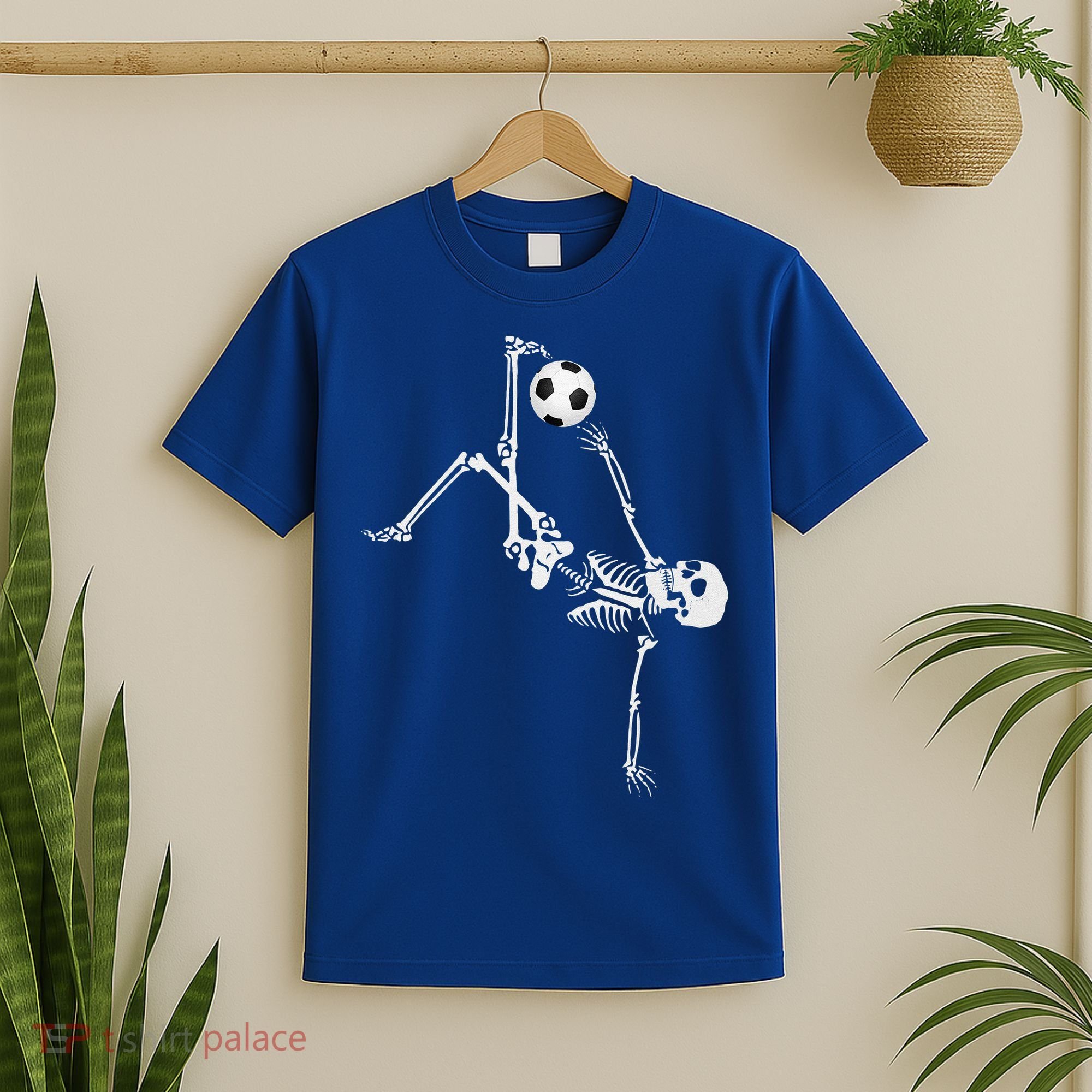 Soccer Skeleton Halloween Soccer Bicycle Kick T-Shirt