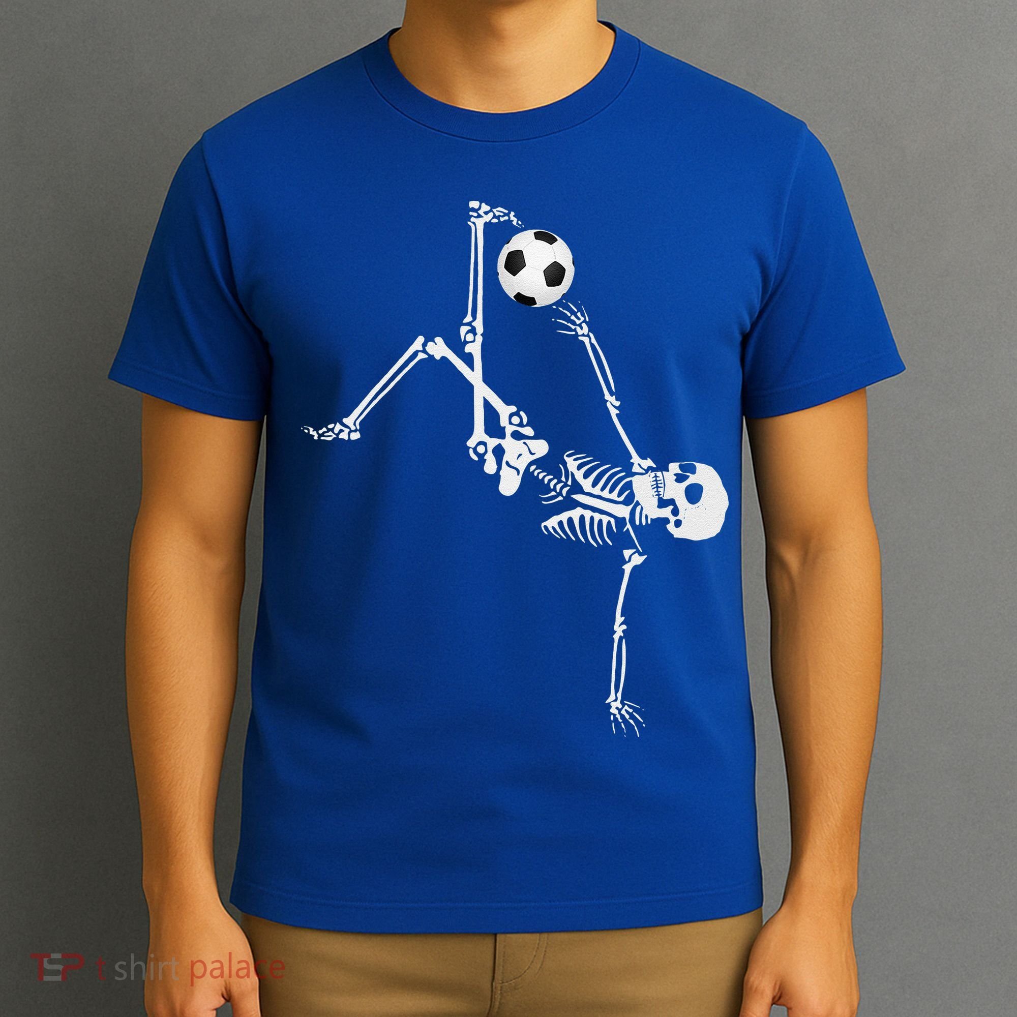 Soccer Skeleton Halloween Soccer Bicycle Kick T-Shirt