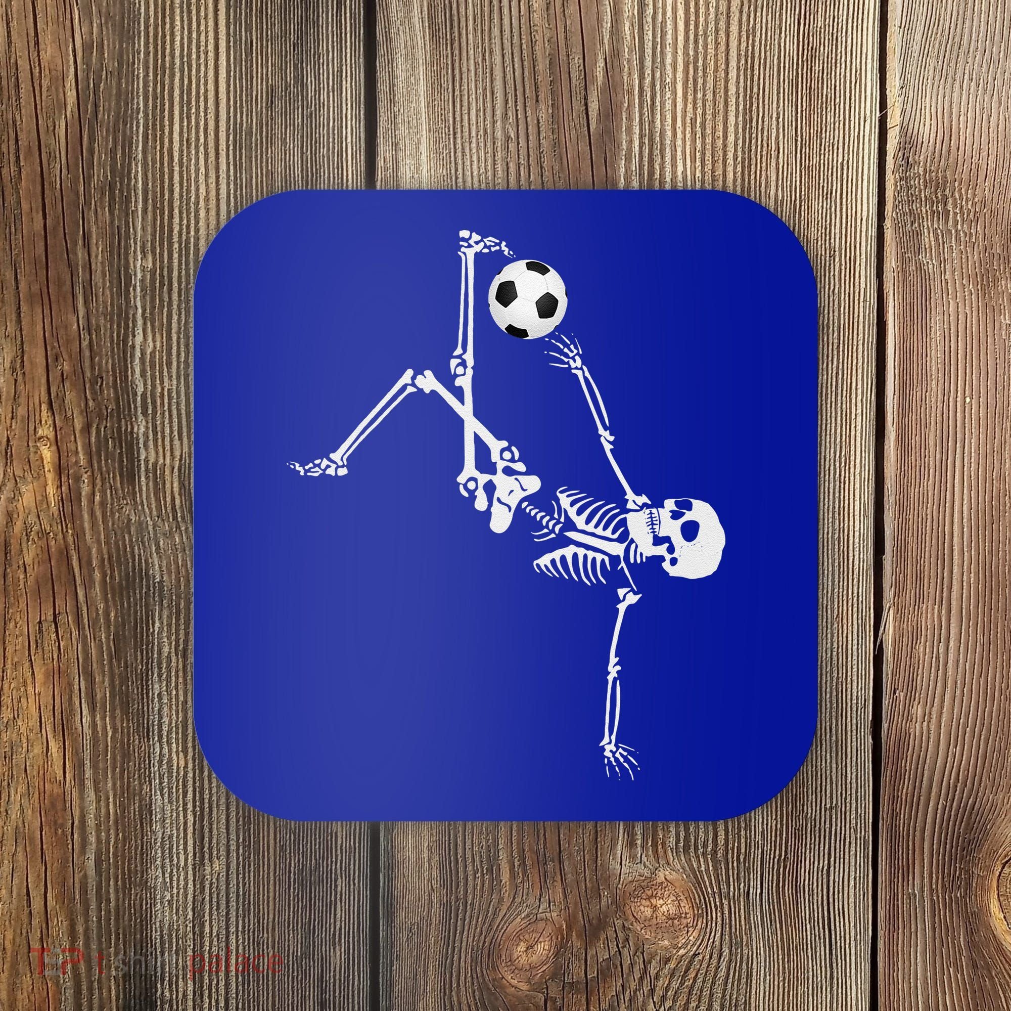 Soccer Skeleton Halloween Soccer Bicycle Kick Coaster