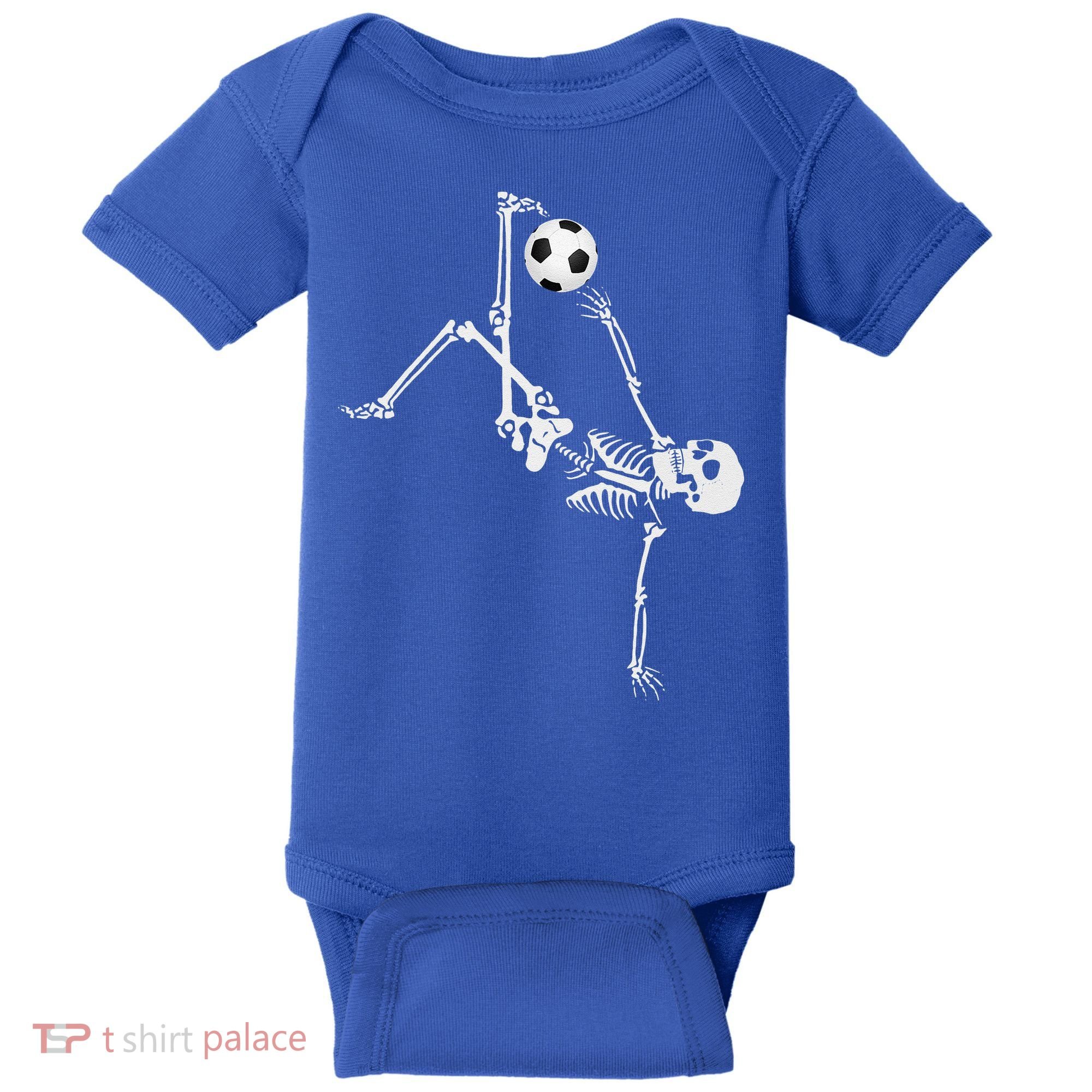 Soccer Skeleton Halloween Soccer Bicycle Kick Baby Bodysuit