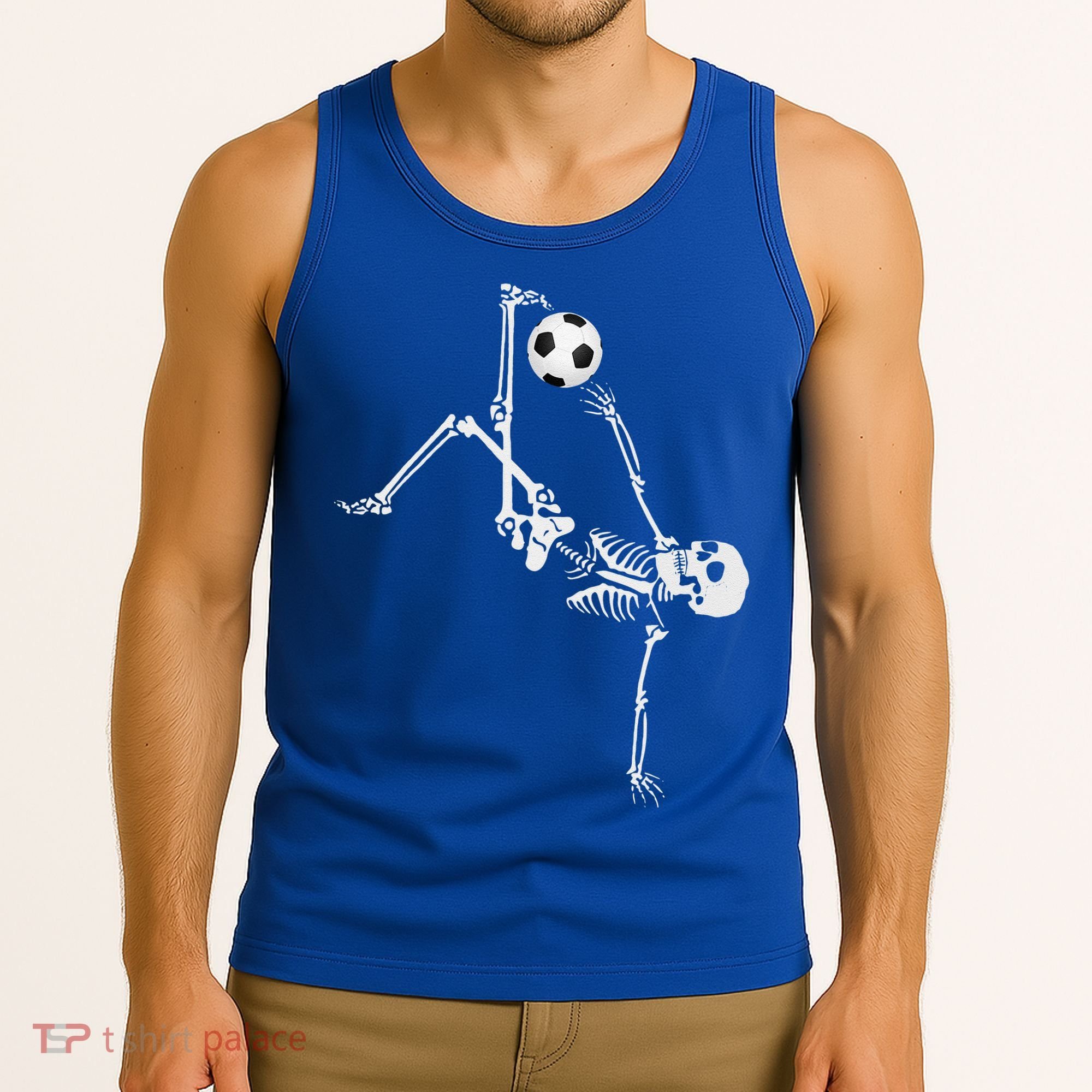 Soccer Skeleton Halloween Soccer Bicycle Kick Tank Top