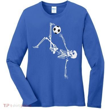 Soccer Skeleton Halloween Soccer Bicycle Kick Women's Long Sleeve Shirt