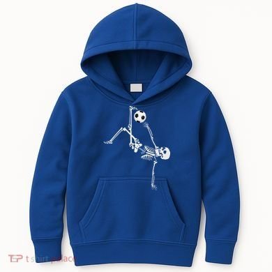 Soccer Skeleton Halloween Soccer Bicycle Kick Kids Hoodie