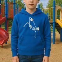 Soccer Skeleton Halloween Soccer Bicycle Kick Kids Hoodie thumb 2