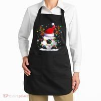 Soccer Santa Hat Reindeer Christmas Lights Funny Xmas Apron thumb 2