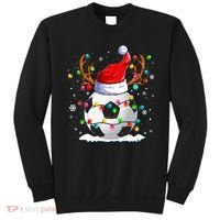 Soccer Santa Hat Reindeer Christmas Lights Funny Xmas Sweatshirt thumb 0