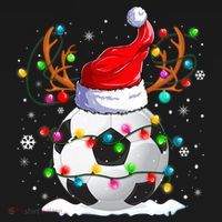 Soccer Santa Hat Reindeer Christmas Lights Funny Xmas Women's Hoodie thumb 2